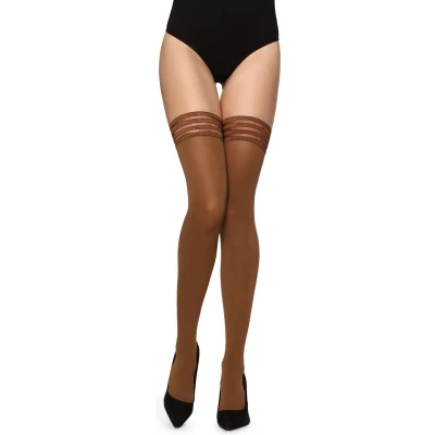Afbeelding van Merry Style Dames Overknee Kousen van Microvezel MS 216 (Cappuccino, XS S)