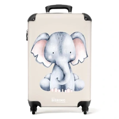 Afbeelding van NoBoringSuitcases.com® Baby koffer olifant Reiskoffer trolley 55x35x25