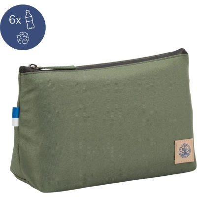 Afbeelding van The BlueWave Collective Re.6 Cycle Make Up Tasje van Gerecycled Plastic Toilettas heren en dames Toilet Tas Waterdicht Duurzaam Groen