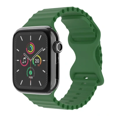 Afbeelding van imoshion Athletic siliconen bandje Geschikt voor Apple Watch 1, 2, 3, 4, 5, 6, 7, 8, 9, 10 (42 mm), SE 38/40/41 mm Donkergroen One Size