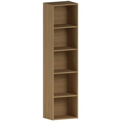 Afbeelding van Vida Designs Oxford 5 Tier Kubus Boekenkast, Eiken Houten Rekken Display Opbergunit Kantoor Woonkamer Meubels