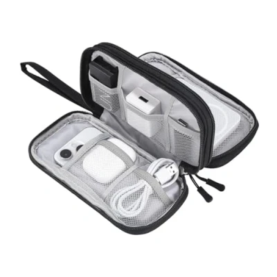 Afbeelding van Kabeltas, organizer voor stroomadapter, kabel, oplader, powerbank, USB stick, reisorganizer oplaadkabel mobiele telefoon, opbergtas elektronische accessoires