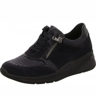 Afbeelding van Waldläufer Sneakers laag, Dames, Maat: 37, Notte Veloursleer