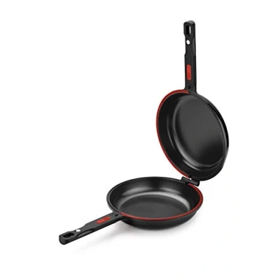 Afbeelding van BRA A411465 Dupla Premiere dubbele pan van gegoten aluminium met antiaanbaklaag, geschikt voor alle warmtebronnen, inclusief inductie 24 cm [exclusief bij Amazon]