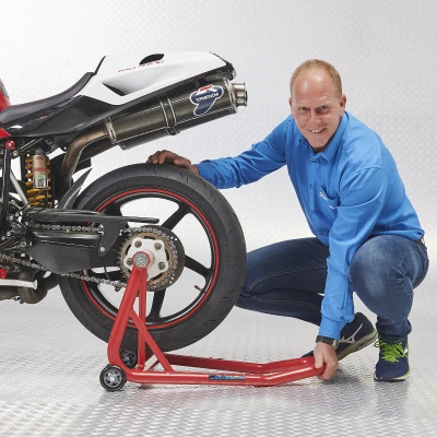 Afbeelding van Datona Extra Sterke Paddockstand Voor Eenzijdige Ophanging MV Agusta Zwart