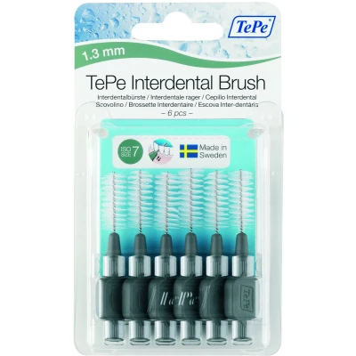 Afbeelding van 6x TePe Interdentale Ragers Original 1,3 mm Grijs 6 stuks