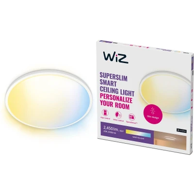 Afbeelding van WiZ Plafondlamp SuperSlim Wit Slimme LED Verlichting Warm tot Koelwit Licht Geïntegreerd 22W Wi Fi
