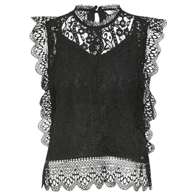 Afbeelding van QS Blouse, Dames, Maat: 32, Schwarz