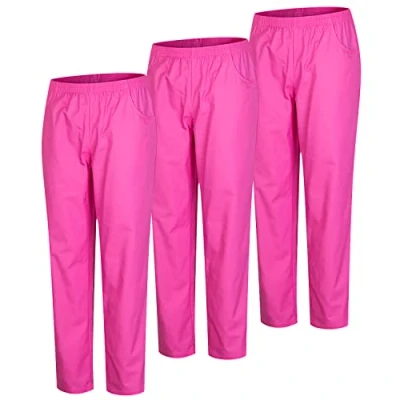 Afbeelding van MISEMIYA Set van 3 Uniformen Medische Scrub Broek Unisex Ziekenhuis Uniform Ref.8312, Fuchsia 21, XS