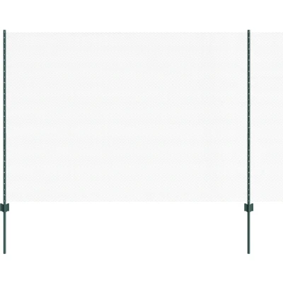Afbeelding van vidaXL Heipalen 11 stuks U kanaal Groen 160 cm Staal, Hexagon Fence 1.6x25 m Staal