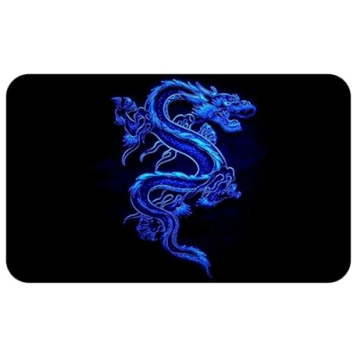 Afbeelding van Silent Monsters Muismat Grootte S (36 x 25 cm), Mouse Pad Design: Blauw Draak, Laser Besnoeiing Rand, voor Bureau en Gaming, Mousepad Antislip rubberen basis