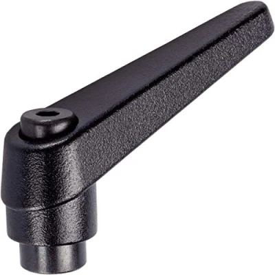 Afbeelding van HALDER 24400.0324 Verstelbare klemhendel, zwart, d1=18 mm/d2=M8