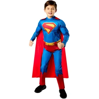 Afbeelding van Rubies Officieel DC Deluxe Superman kostuum, superheldenkostuum voor kinderen, maat 5 6 jaar