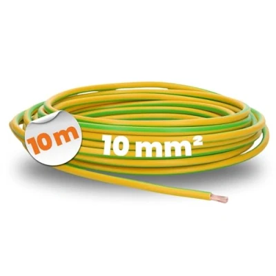 Afbeelding van 10 meter Lapp 4520005 H07V K mm² groen geel I aardkabel bedradingsleiding flexibele aderleiding PVC enkeladerig meeraderig 10mm2 bedrading