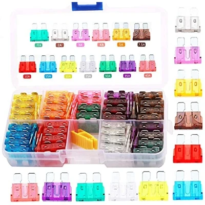 Afbeelding van RUNCCI YUN autozekeringen, 90 stuks, platte zekeringen 19 mm, kleine set relevante autozekeringen 1A, 2A, 3A, 4A, 5A, 7,5A, 10A, 15A, 20A, 25A, 30A, 35A, 40A