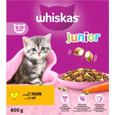 Afbeelding van Whiskas Brokjes Junior Kattenvoer Kip 800 g