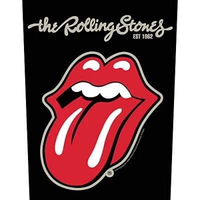 Afbeelding van The Rolling Stones Plastered Tongue Rugpatch Zwart