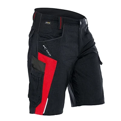 Afbeelding van KÜBLER Workwear Bermuda voor heren, Zwart/Medium Rood, 64