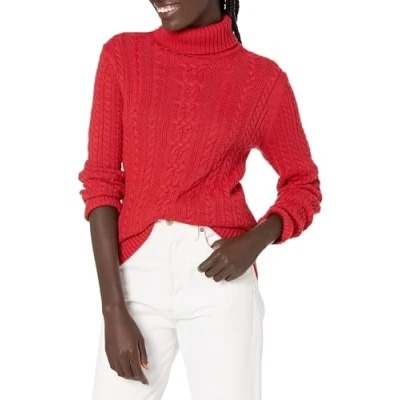Afbeelding van Amazon Essentials Dames visserskabel coltrui (verkrijgbaar in grote maten), rood, X Small