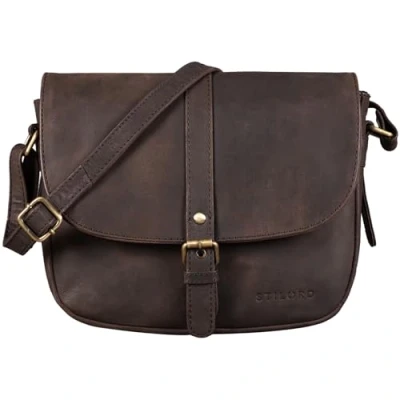 Afbeelding van STILORD &#039;Leni&#039; Dames Schoudertas Leer Vrouwen Vintage Kleine Handtas Klassieke Avondtas Partytas Tas voor Echt Leder, Kleur:muskaat bruin