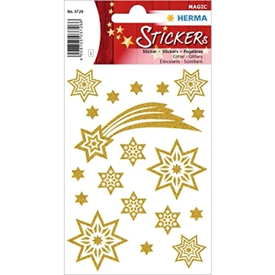 Afbeelding van 10x Herma Stickers Vallende Ster, glitter