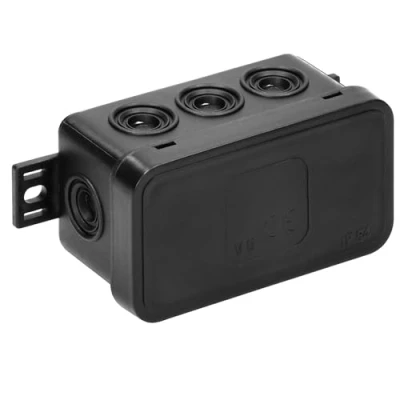 Afbeelding van Miratic Opbouw Kabel Aftakdoos IP54 Electronics Box 8 Doorvoeren Junction CLICK aansluitdoos Cable (Zwart)