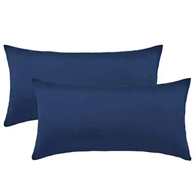 Afbeelding van NatureMark 2 pack jersey kussensloop kussenslopen zijslaper nekkussen vele maten en kleuren OEKO TEX (40 x 60 cm (nekkussen geschikt), marineblauw)