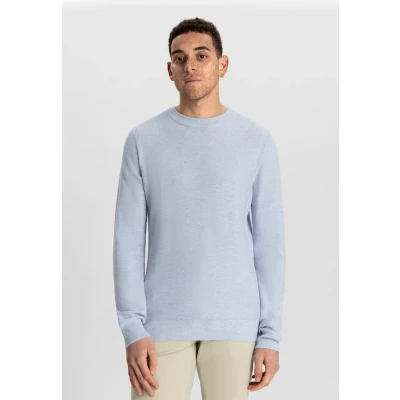 Afbeelding van Dstrezzed Pullover Lichtblauw Melange maat M Heren met Regular fit Pasvorm Polyester Suitable Herenkleding