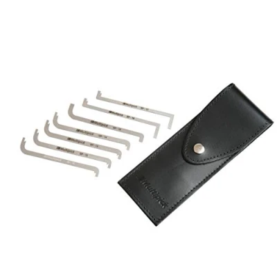 Afbeelding van Spanningsgereedschapset nr. 2 7 stuks Lock Picking TOK Tension Flat Bars in echt lederen etui Originele Multipick Elite spansleutel
