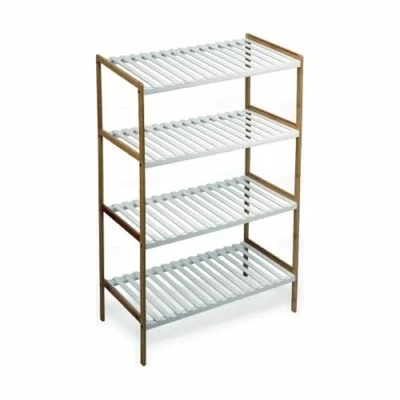 Afbeelding van Planken Confortime Wit Bruin 4 Bamboe 70 x 35 100 cm (2 Stuks)