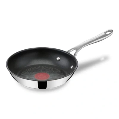 Afbeelding van Jamie Oliver by Tefal Cook&#039;s Direct E3040244 koekenpan 20 cm, 100% Veilige en Duurzame Coating, Roestvrijstaal, Thermo Signal™, Geklonken Handgreep, Alle Warmtebronnen inclusief Inductie