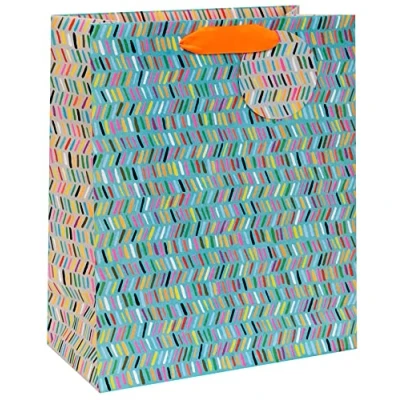 Afbeelding van Glick Luxe geschenktas, gelukkige verjaardag blauw patroon groot, groentalig, feest, voor verjaardagen/bruiloften/bruids douches/babydouches/huiswarming/bedankt, GLPS118, veelkleurig, tas groot