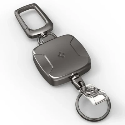Afbeelding van Spigen Karabijnhaak Sleutelhanger ID Badge Houder Reel Clip voor Kaarthouder