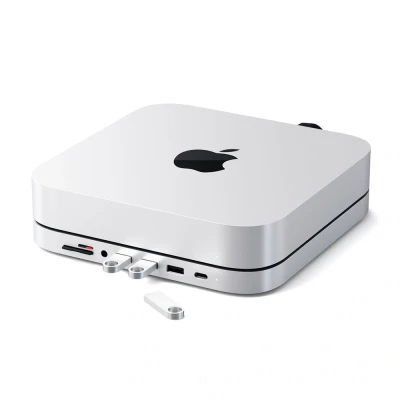 Afbeelding van Satechi standaard en hub Mac mini zilver