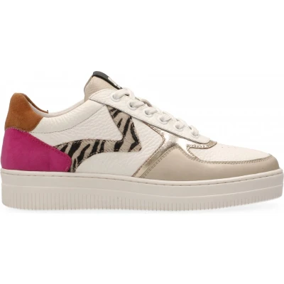 Afbeelding van Maruti MOMO Sneakers laag, Dames, Maat: 41, White offwhite zebra fuc Leer