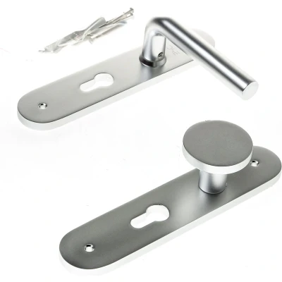 Afbeelding van D4E alu.vastdraaibaar f1 deursch. afger. knop/kruk l model pc55 l/wijz
