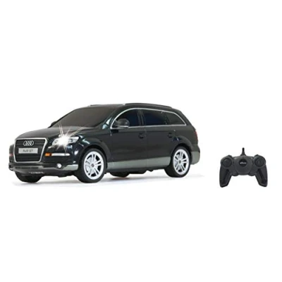 Afbeelding van JAMARA 400080 Auto Audi Q7 1:24 2,4 GHz officieel gelicentieerd, tot 1 uur rijtijd bij ca. 9 km/u, perfect nagemaakte details, hoogwaardige afwerking, LED licht, zwart