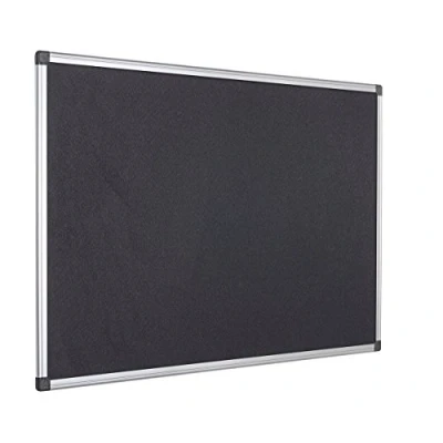 Afbeelding van Bi Office Maya Prikbord, Vilten Memobord Zwart, Geanodiseerd Aluminium Omlijsting, 60x45 cm, zwart