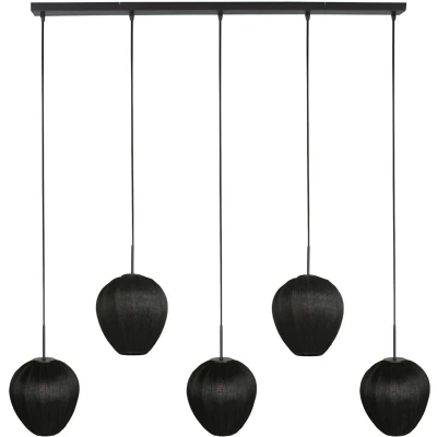 Afbeelding van Steinhauer Hanglamp HaloSwap met 5 zwarte kappen 4287ZW