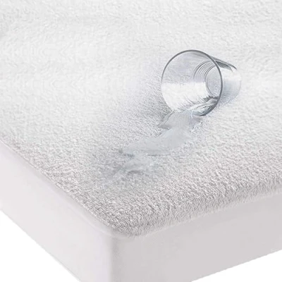 Afbeelding van Waterdichte matrasbeschermer katoenen badstof handdoek Aloë Vera behandeld extra diepe hoes anti allergie en ademend (kinderbed 70 x 140 + 15)
