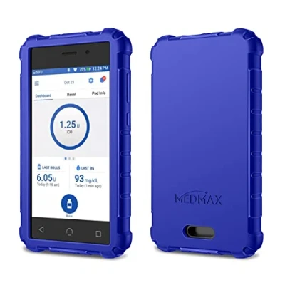 Afbeelding van MEDMAX Hoes voor Omnipod Dash PDM (Personal Diabetes Manager), Lichte Schokbestendige Antislip Siliconen Beschermhoes Cover met verhoogde schuine rand Apparaat (Marineblauw)