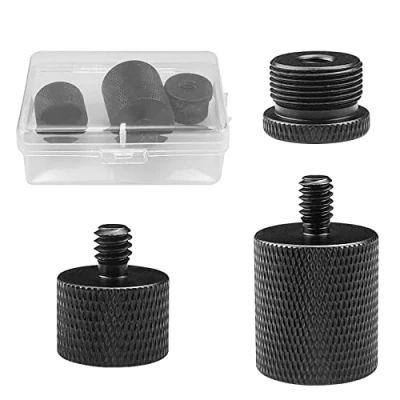 Afbeelding van 3 stuks microfoonstandaard adapter microfoonschroef, 1/4, 5/8, stekker, bus, op, schroefdraad statief verloopstuk schroef conversie, voor camera monitor (zwart)