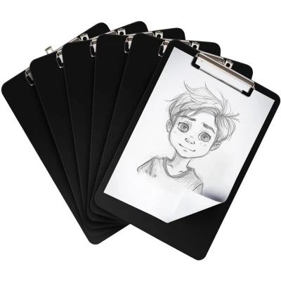 Afbeelding van Belle Vous Zwart Plastic Klemborden (6 Pak) 22,5 x 31,5 cm Sterk en Duurzame A4 Schrijfborden met Lage Profiel Klem Document, Brief &amp; Memo Houder Voor Huis Kantoor