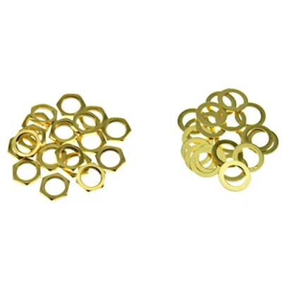 Afbeelding van KAISH 20Pcs Metrische Gitaar Input Output Jack Socket Moer En Wasmachine Moeren Voor Import Gitaren Goud