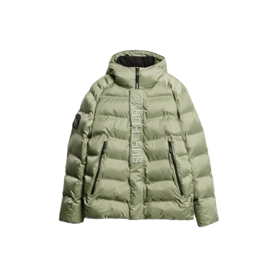 Afbeelding van Superdry Mannen City pufferjas met Print en Capuchon Groen Grootte: Xxl