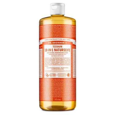 Afbeelding van Dr. Bronner ́s 18IN1 Liquid SOAP TEA TREE Douchegel, Maat: 945 ml,