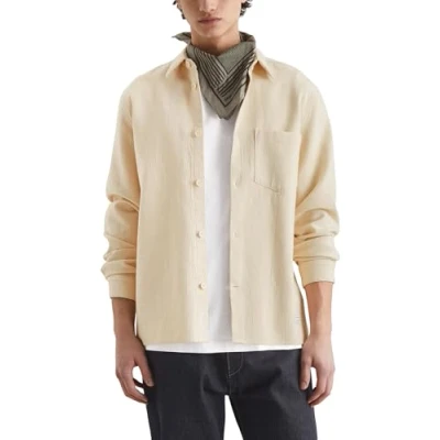 Afbeelding van Marc O&#039;Polo Denim Regular Overhemd, Heren, Maat: Small, Natural ecru