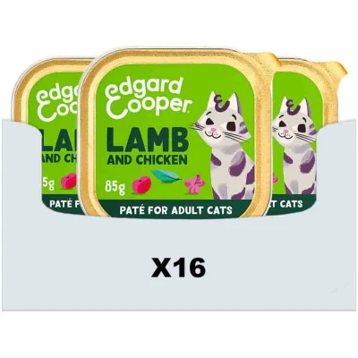 Afbeelding van 16x Edgard &amp; Cooper Kattenvoer Pate Lam Kip 85 gr