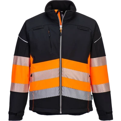 Afbeelding van PW3 Hi Vis Softshell jack Klasse 1 maat 4XL, BkOrr