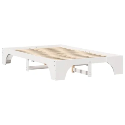 Afbeelding van vidaXL Full Bed Frame Wit Massief Hout Stevig Rechthoekig